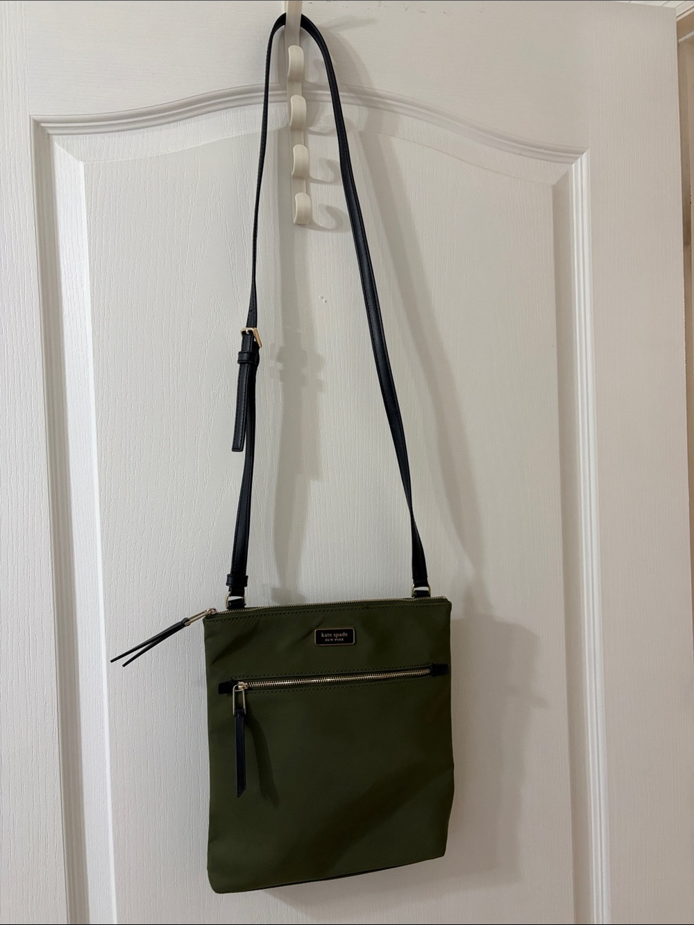 kate spade Olive Green Nylon Crossbody with Black Strap